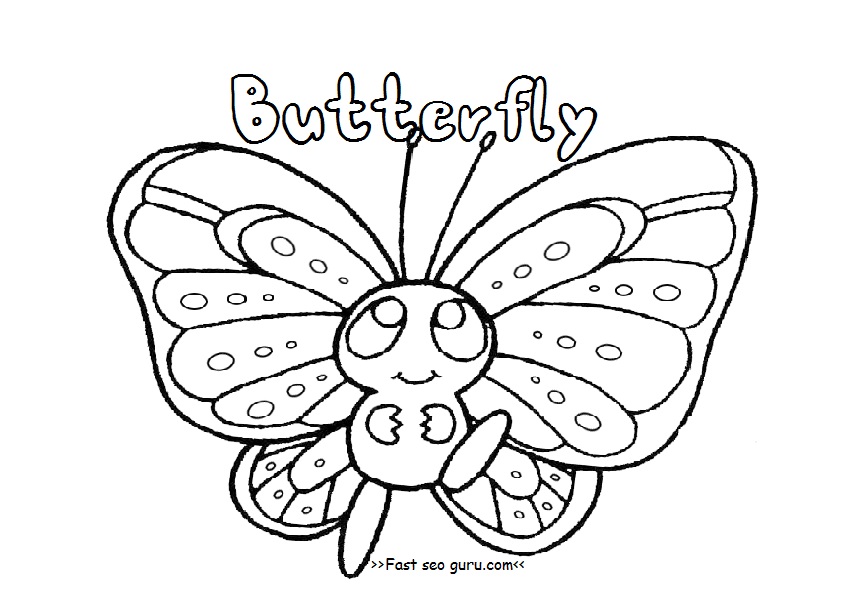 Printable preschool butterfly coloring pages